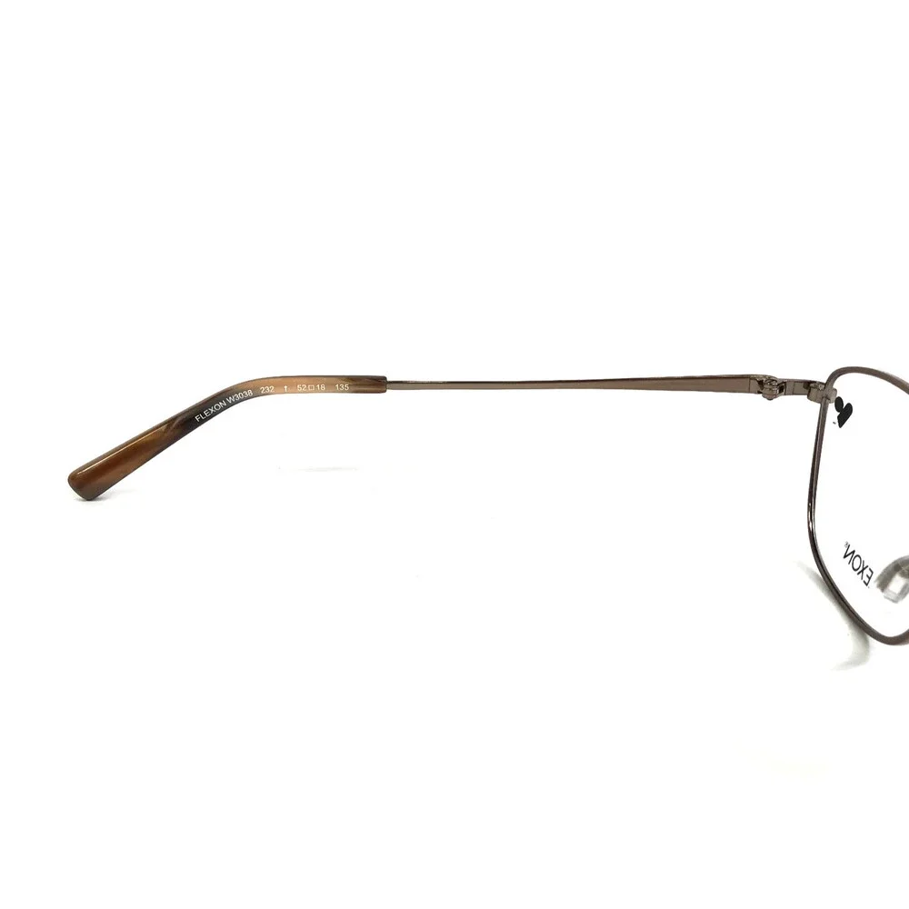Flexon Eyeglasses Frames W3038 232 Shiny Taupe Brown Cat Eye Titanium 52-18-135